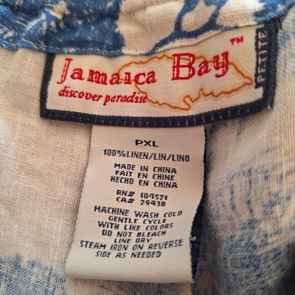 Jamaica Bay 100% Linen‎ Women's Tropical Hawaiian capri size XLP - Picture 3 of 7